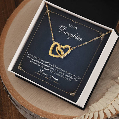 To My Daughter - Interlocking Hearts Necklace