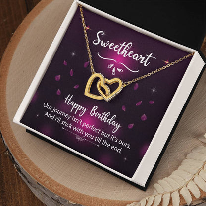 To Significant Other ? Sweetheart Happy Birthday ? Interlocking Hearts Necklace