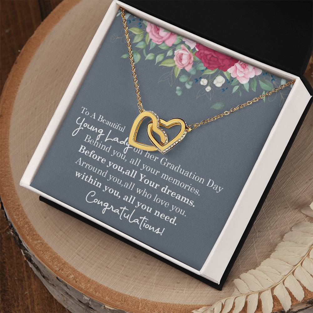To My Amazing Daughter- Mom Love You - Mother Love For Daughter Interlocking Hearts Necklace