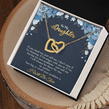 Gift For Daughter - Interlocking Hearts Necklace With Message Card
