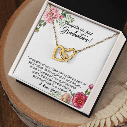 Graduation Gift For Girls Graduation Day - Necklace Interlocking Hearts Necklace