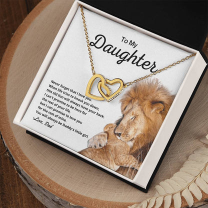 To My Daughter - Necklace Gift Set Interlocking Hearts Necklace