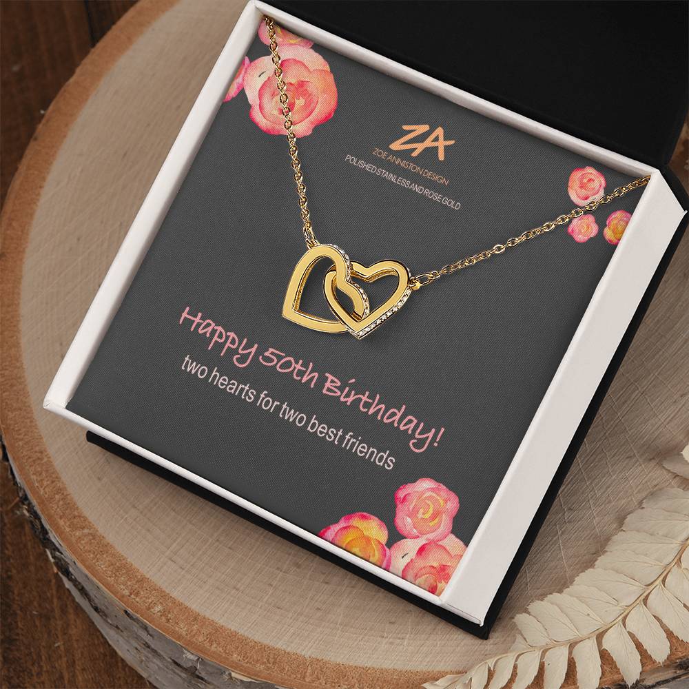 Happy 50Th! Interlocking Hearts Necklace