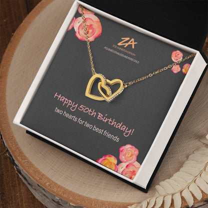 Happy 50Th! Interlocking Hearts Necklace