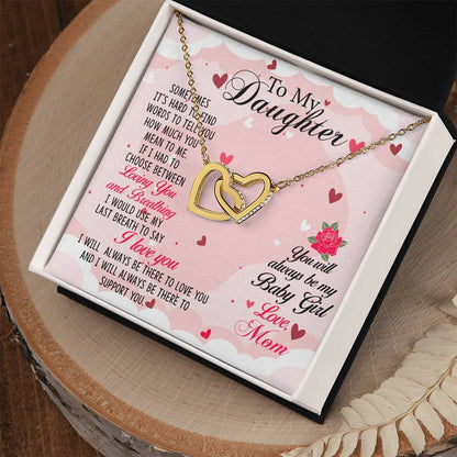 Gift For Daughter From Mom Interlocking Hearts Necklace