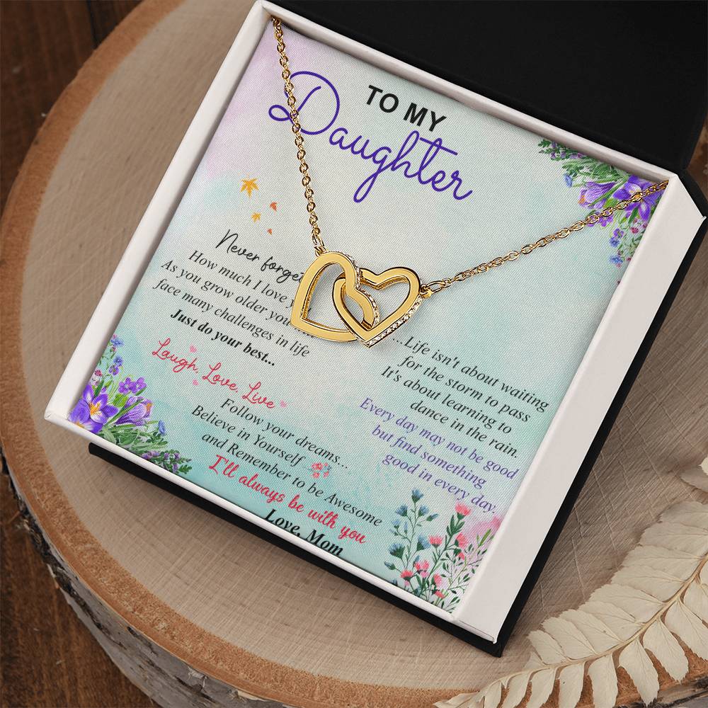 To My Daughter - Interlocking Hearts Necklace