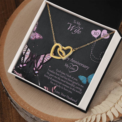 Special And Unique Gift For Wife Interlocking Hearts Necklace