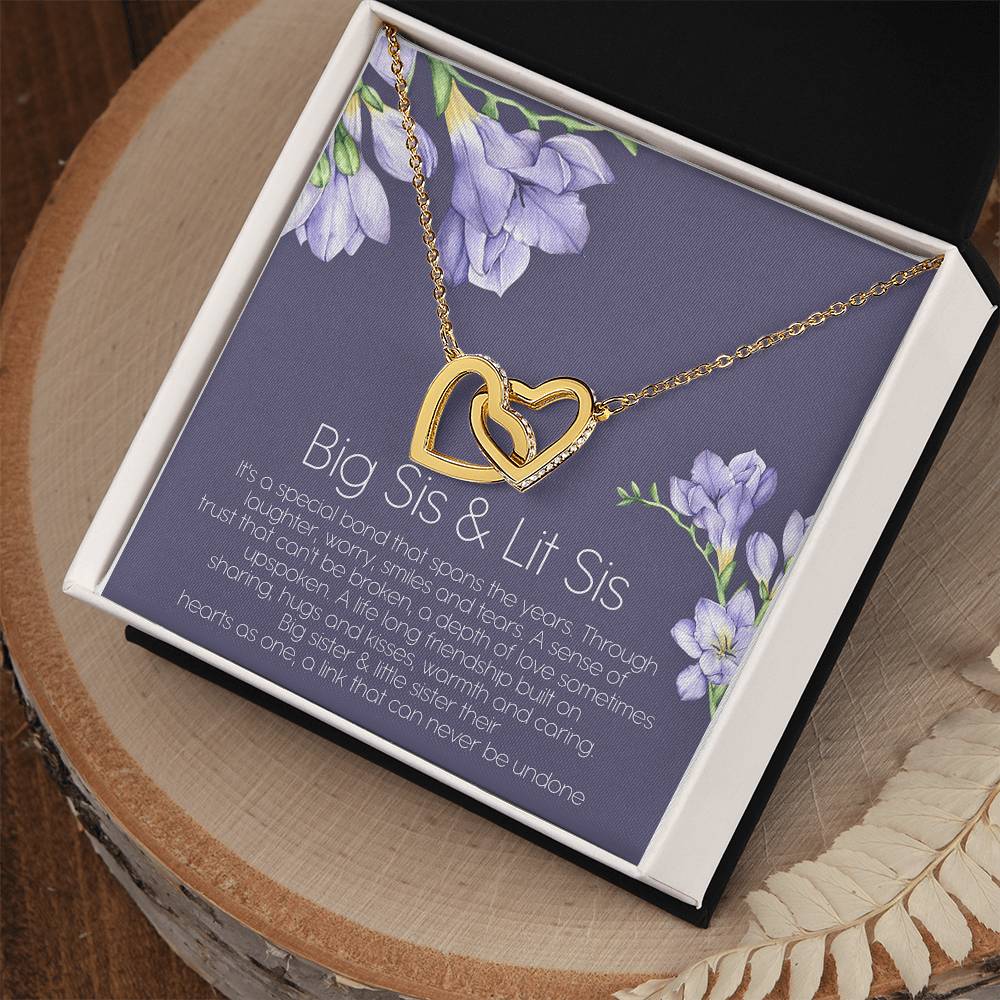 Big Sister And Little Sister Their Hearts As One Interlocking Hearts Necklace Birthday Gift