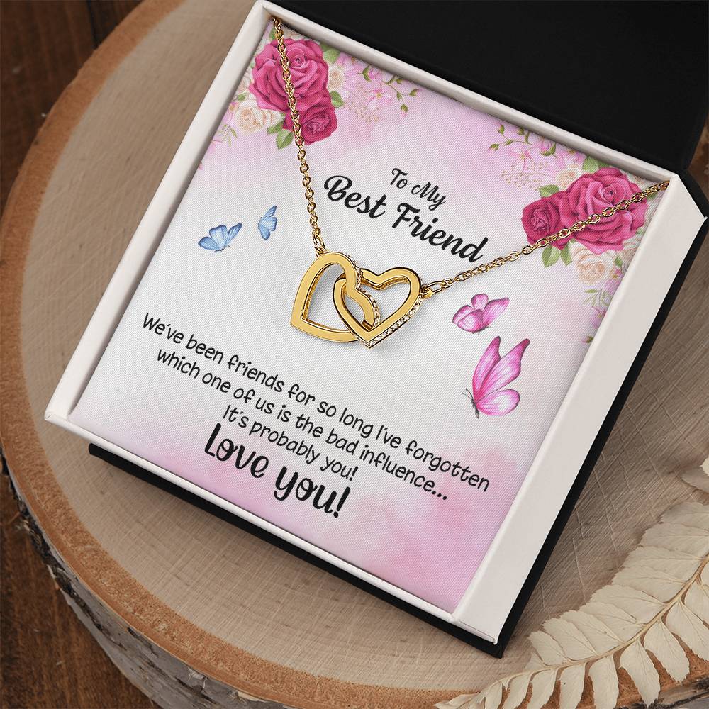 We Are Friends For So Long Heart Necklace Interlocking Hearts Necklace