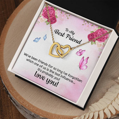 We Are Friends For So Long Heart Necklace Interlocking Hearts Necklace