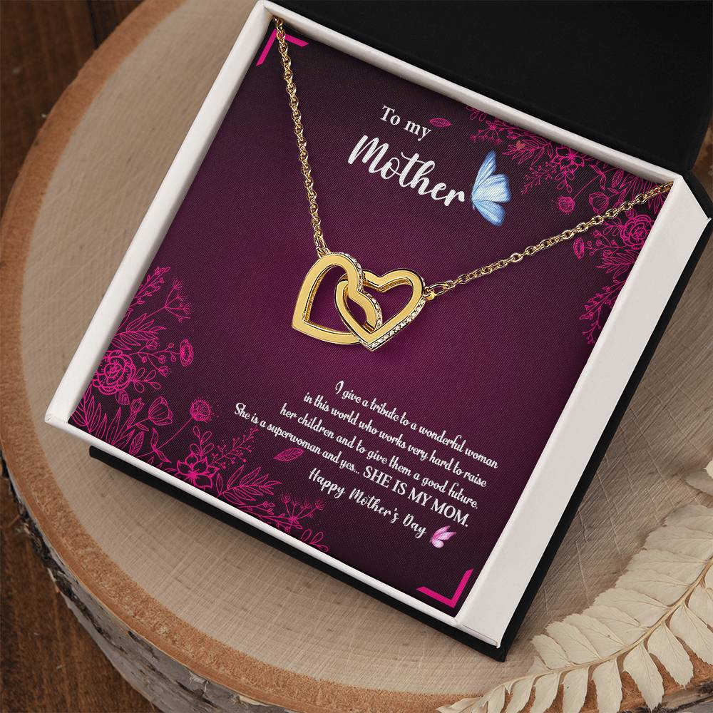 To My Mom Interlocking Hearts Necklace