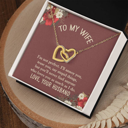 I'M Not Perfect Necklace Interlocking Hearts Necklace