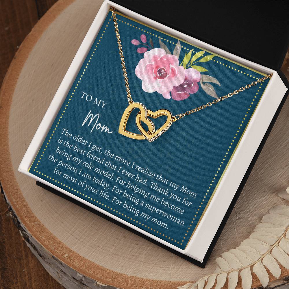 Gift For Mom Interlocking Hearts Necklace