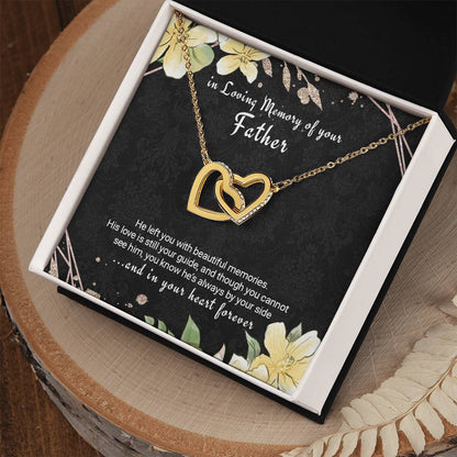 Loss Of Father Gift Remembrance Necklace Dad Memorial Gift Sorry For Your Loss Interlocking Hearts Necklace