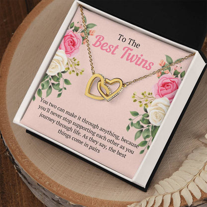 Best Birthday Gift For Twin Sisters Interlocking Hearts Necklace