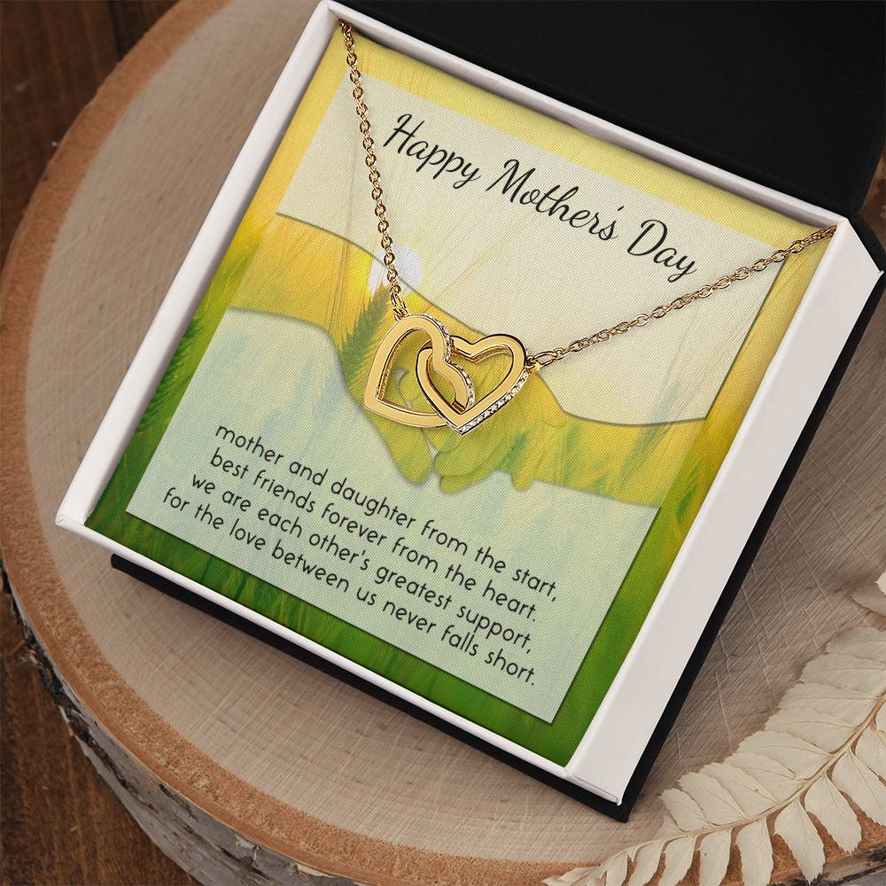 To My Mother - Interlocked Heart Mother Daughter Necklace - Gift For Mom From Daughter - Best Mother'S Day Present Birthday Gift Interlocking Hearts Necklace