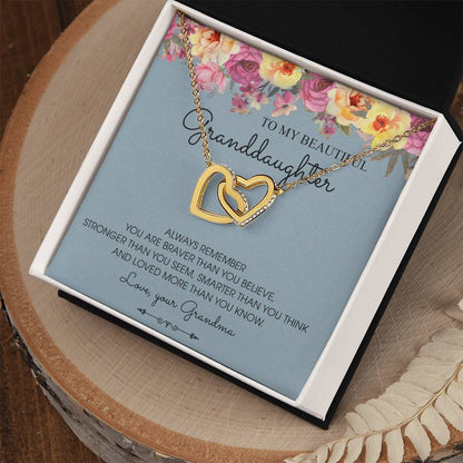 Always Remember - Best Gift For Granddaughter Interlocking Hearts Necklace