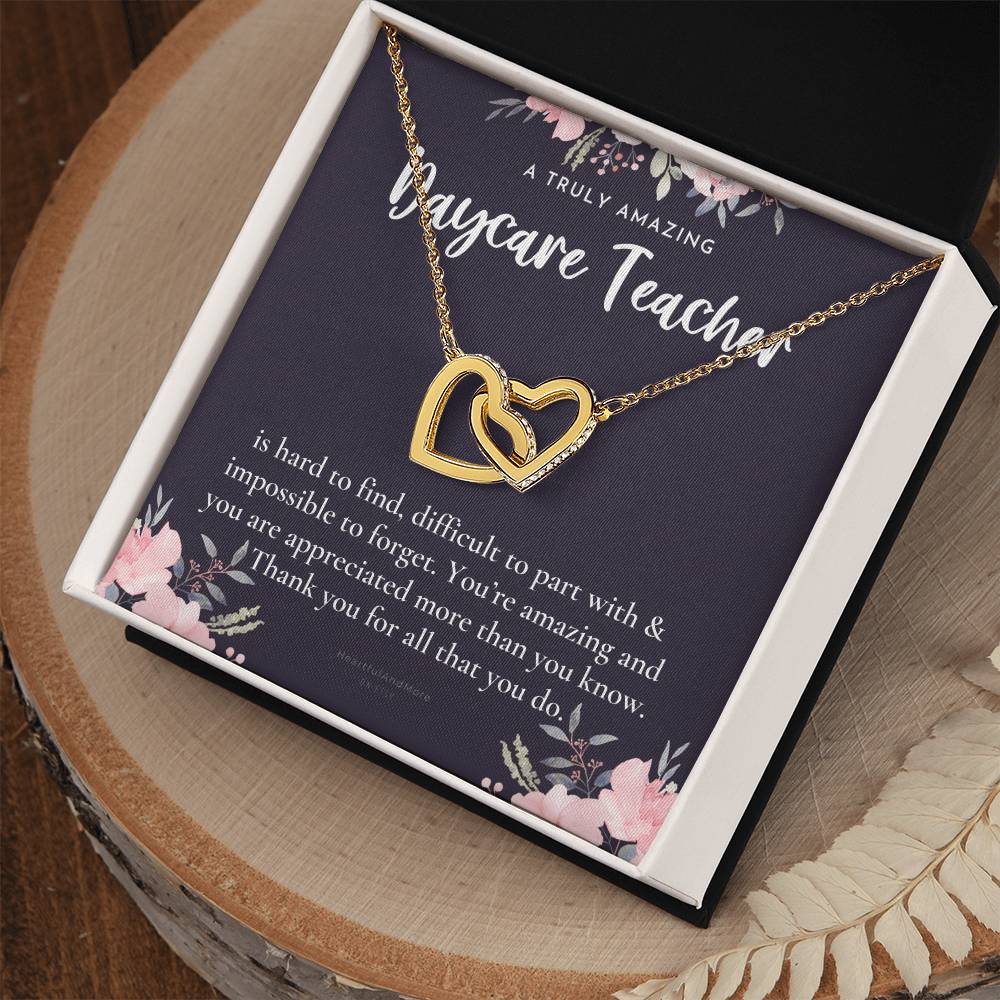 Daycare Teacher Gift For Daycare Provider Gifts Daycare Thank You Gifts Preschool Teacher Gift Thank You Gift Daycare Interlocking Hearts Necklace