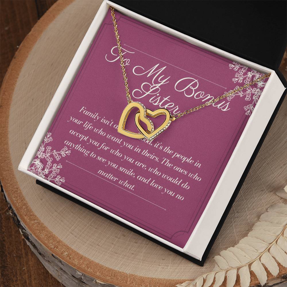 Bonus Sister Gift Sister In Law Gift Sister Of The Groom Wedding Thank You Bridesmaid Interlocking Hearts Necklace