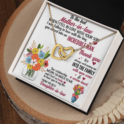 For The Best Mother-In-Law! Interlocking Hearts Necklace