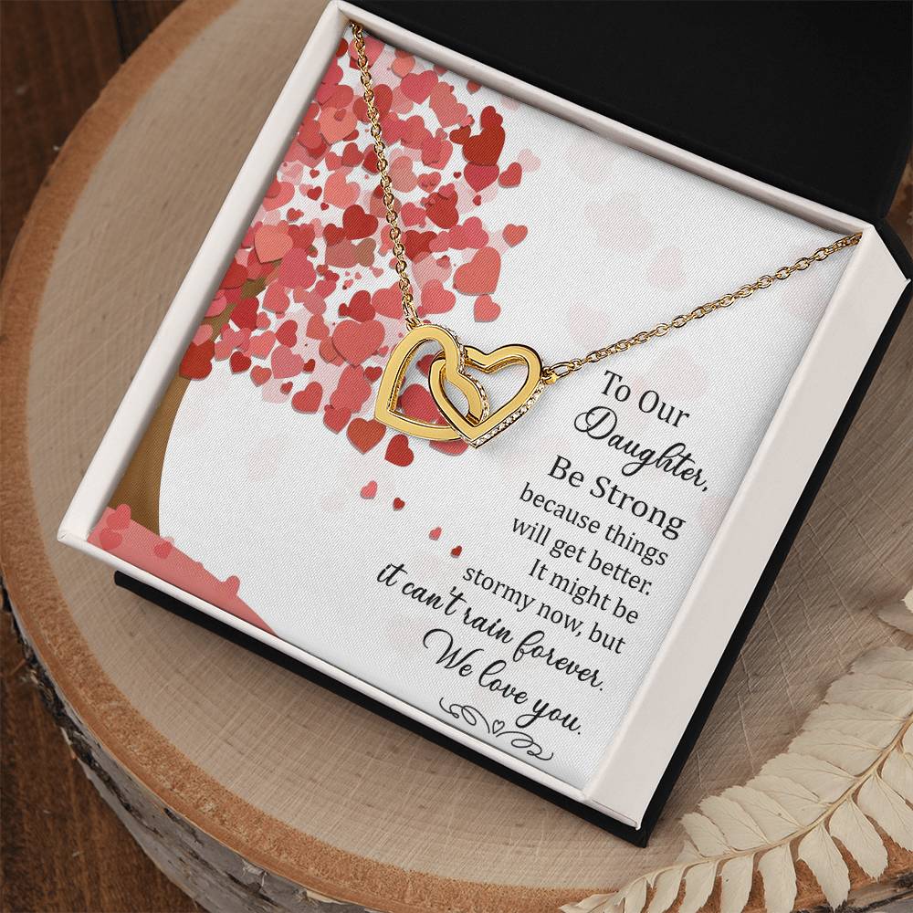 Necklace - To Our Daughter Interlocking Hearts Necklace