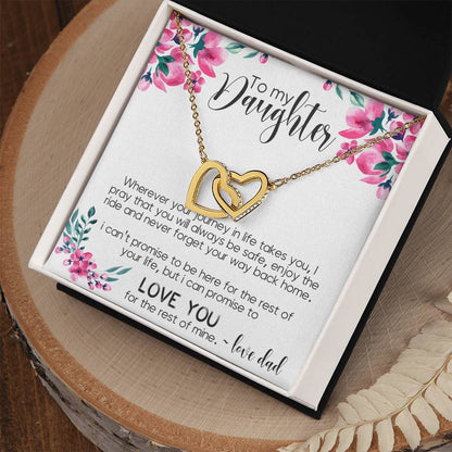 To My Daughter Interlocking Hearts Necklace