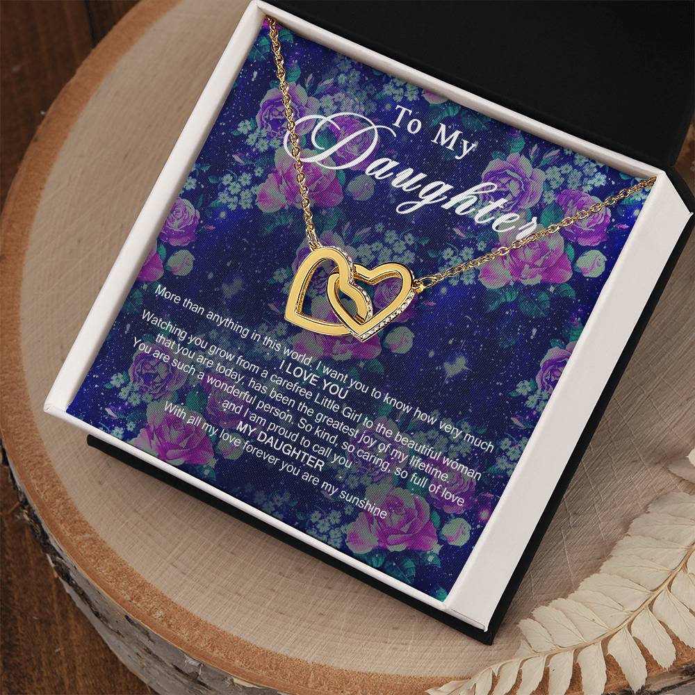 To My Daughter Interlocking Hearts Necklace