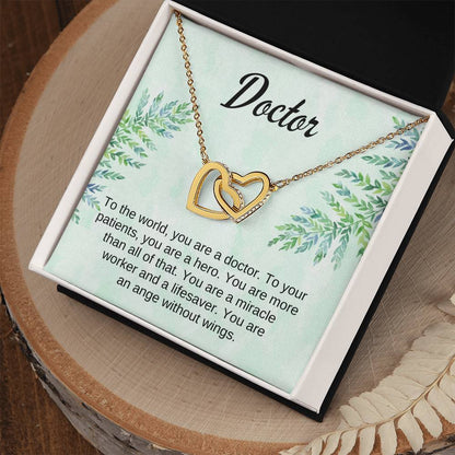 Doctor Gift Interlocking Hearts Necklace