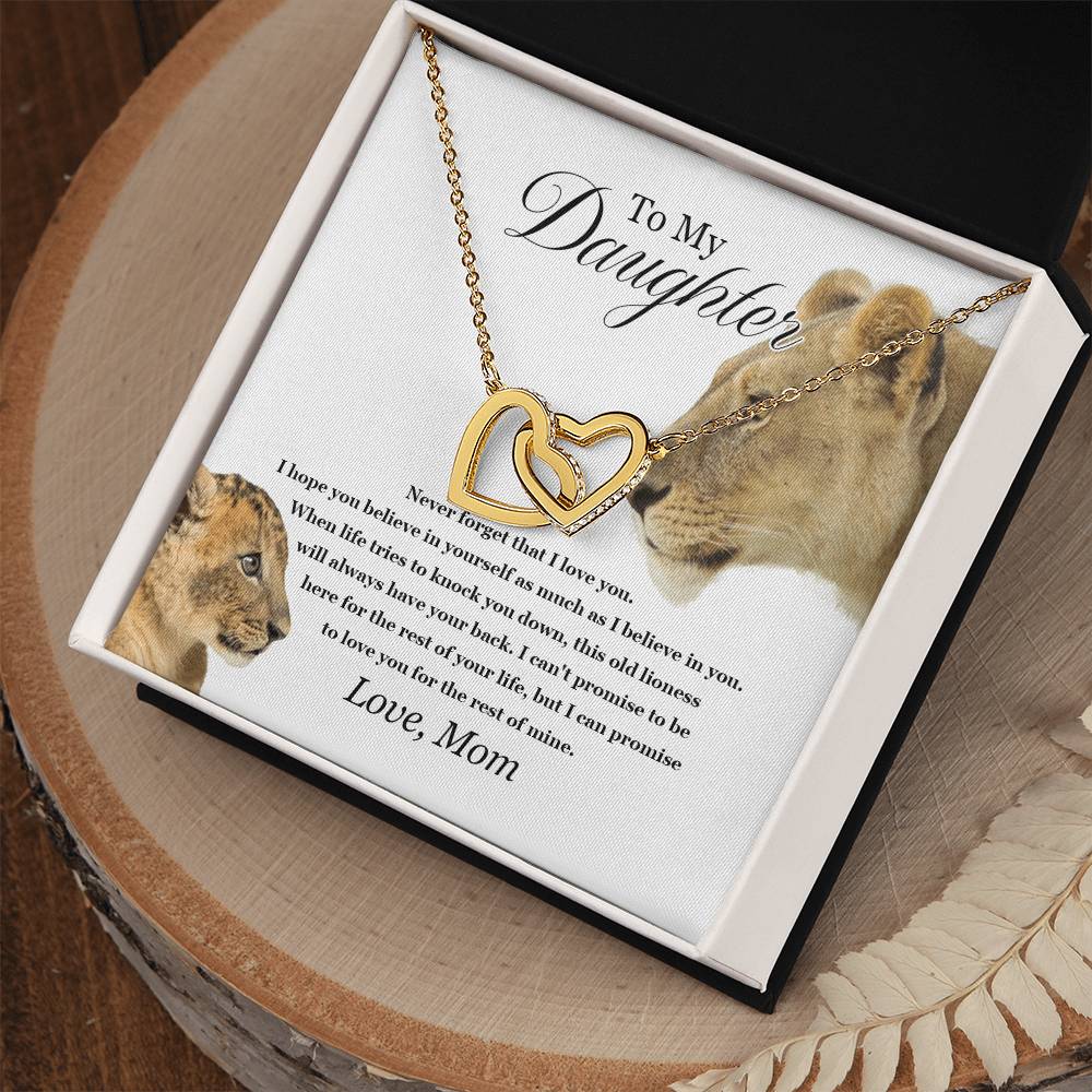 To My Daughter - Interlocking Love Necklace - Tmdt06 Interlocking Hearts Necklace