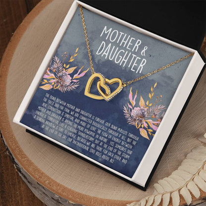 The Love Between A Mother And Daughter Is Forever Interlocking Hearts Necklace