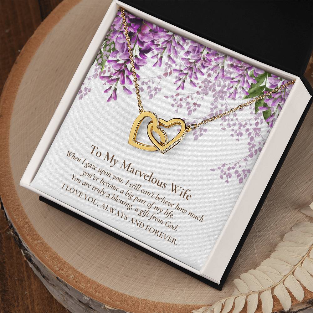 Two Hearts Linked Forever To Marvelous Wife Necklace Interlocking Hearts Necklace