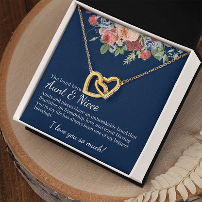 The Bond Between Aunt & Niece Interlocked Hearts Necklace Interlocking Hearts Necklace