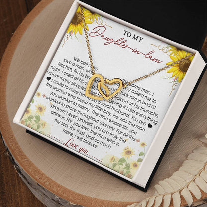 To My Daughter-In-Law Interlocking Hearts Necklace Message Card