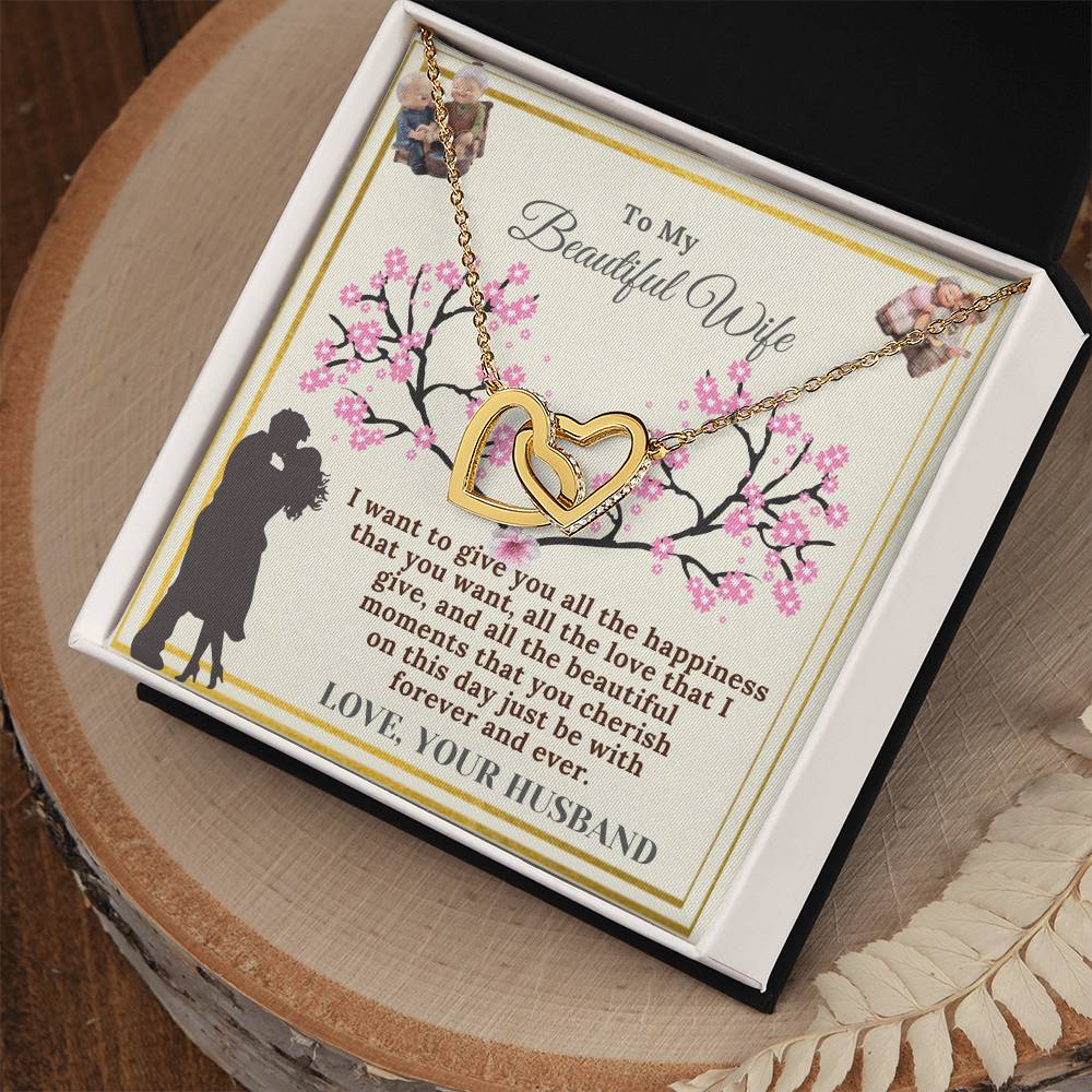 Meaningful Gift For Wife Birthday Gift For Wife From Husband Beautiful Birthday Gift For Her. Interlocking Hearts Necklace