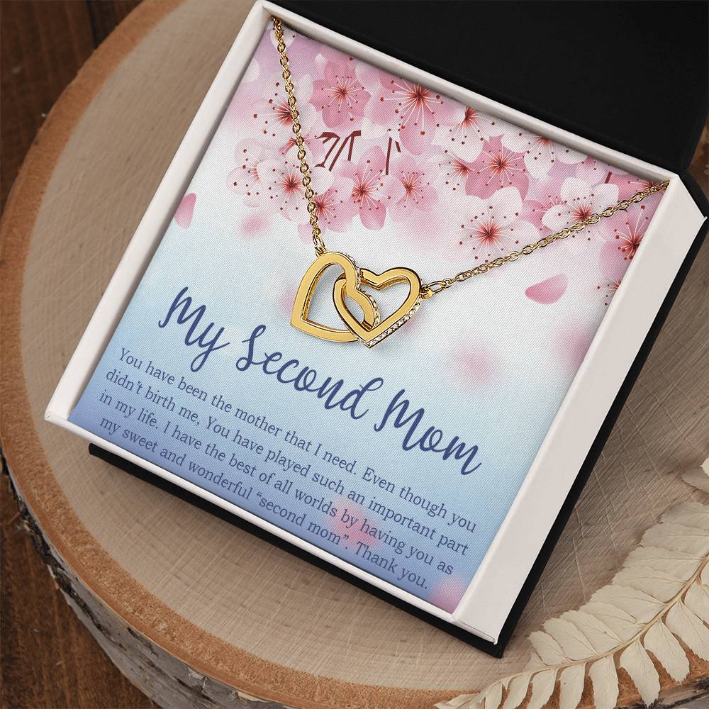 To My Second Mom Gifts Interlocking Hearts Necklace Gift For Mother In Law Stepmother Gifts For Unbiological Mom Gifts For Godmother Gifts For Her