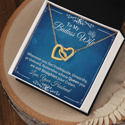 Interlock Heart Necklace For Wife With Message Card Interlocking Hearts Necklace