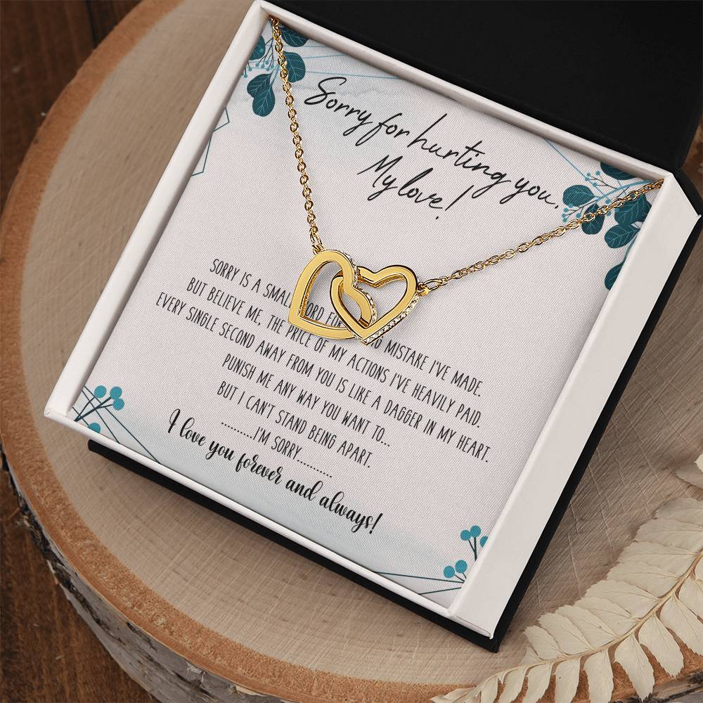 To My Love Interlocking Hearts Necklace Message Card