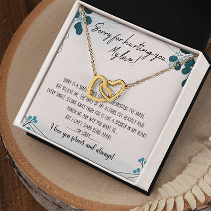 To My Love Interlocking Hearts Necklace Message Card