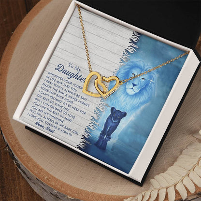 To My Daughter - I Can Promise To Love You For The Rest Of Mine- Interlocking Heart Necklace Interlocking Hearts Necklace