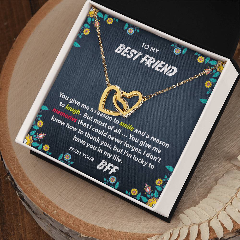 Best Friend Memories Interlocking Hearts Necklace
