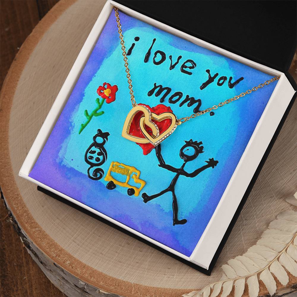 I Love You Mom Necklace - $20 Off Interlocking Hearts Necklace