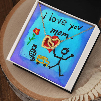 I Love You Mom Necklace - $20 Off Interlocking Hearts Necklace