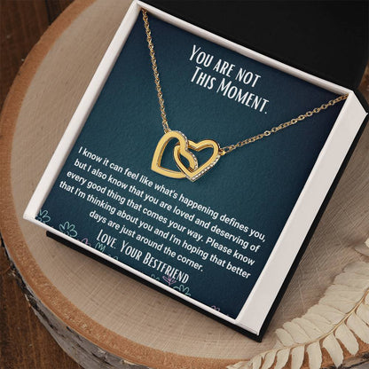 Interlocked Necklace Bestfriend Gift Encouragement Message Card Interlocking Hearts Necklace