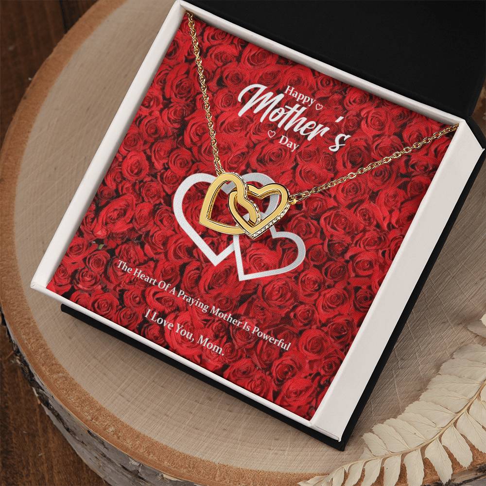 Heart Of A Praying Mother Interlocking Hearts Necklace