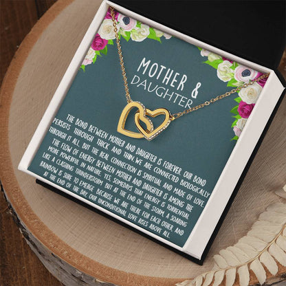 Bond Between Mother & Daughter Two Hearts Necklace Interlocking Hearts Necklace
