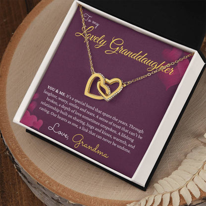 To My Granddaughter Gift From Grandmother Grandma And Granddaughter Necklace Granddaughter Christmas Gift Granddaughter Interlocking Hearts Necklace