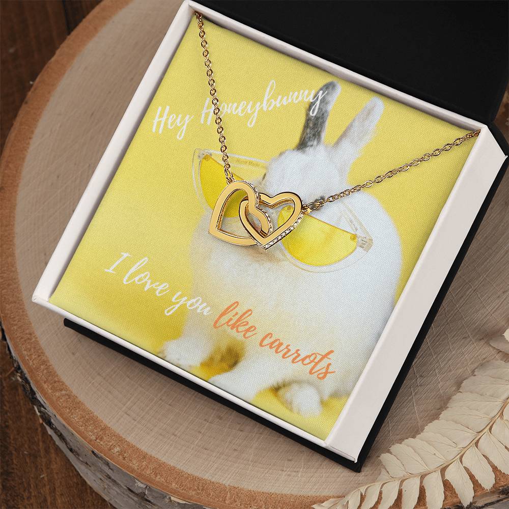 Heart Necklace Rabbit Bunny Carrots I Love You The Perfect Gift For Your Wife Future Wife Girlfriend Stepmom Mom Bff Interlocking Hearts Necklace