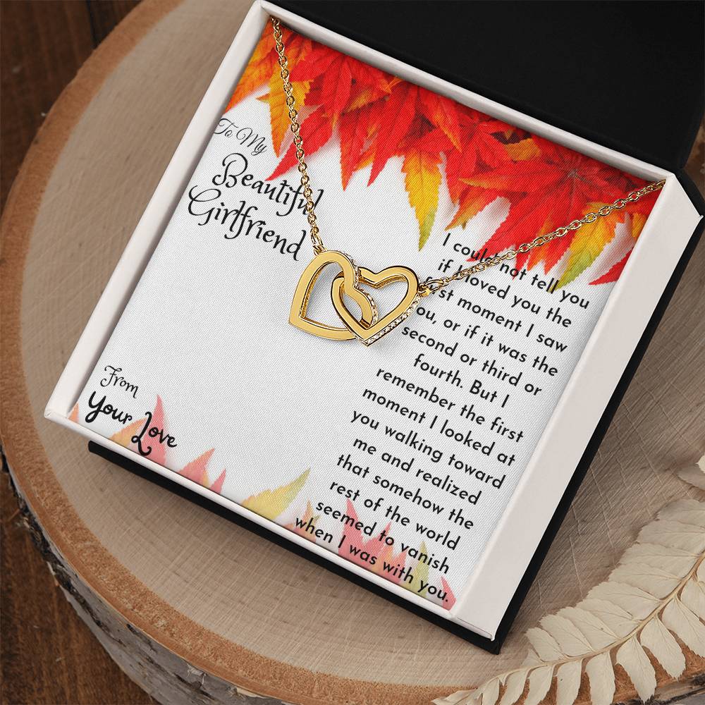 Heart Necklace For Your Beautiful Girlfriend. Interlocking Hearts Necklace