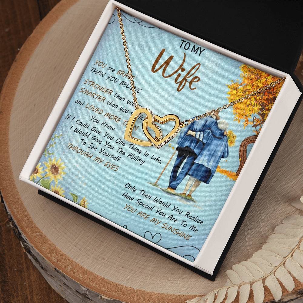 To My Wife Interlocking Hearts Necklace Message Card