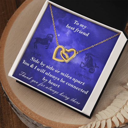 Aries To Capricorn Best Friend Interlocked Hearts Necklace Interlocking Hearts Necklace